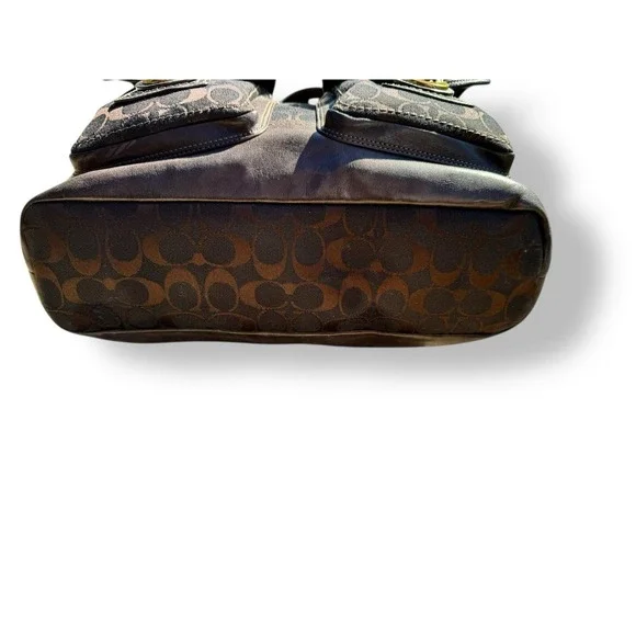 Vtg Coach Legacy Gigi Signature Turnlock Chocolate Brown Tote Bag Purse RARE Y2K - Picture 5 of 7